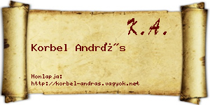 Korbel András névjegykártya