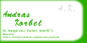 andras korbel business card